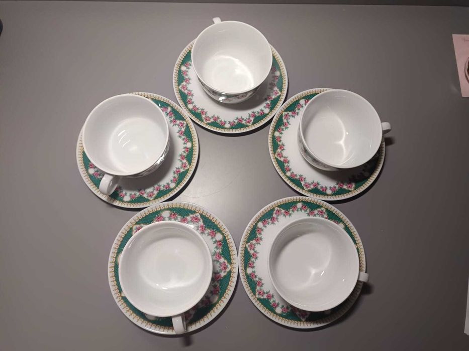 Conjunto de 5 Chávenas + Pires – Porcelana Chinesa