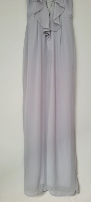 Sprzedam długą szarą suknię rozm.38