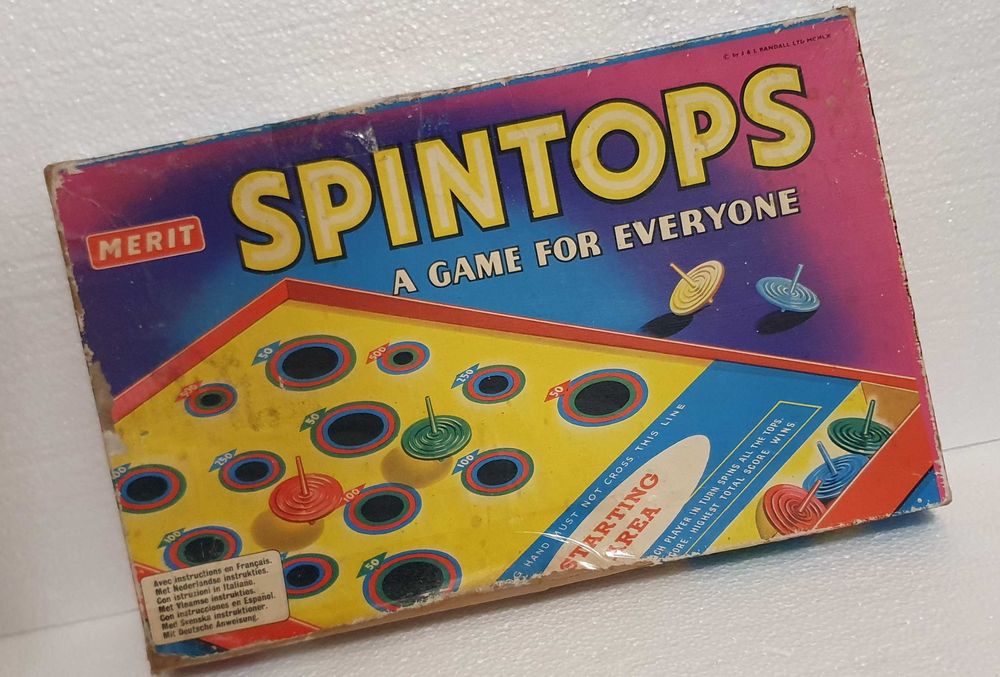 Jogo de tabuleiro SPINTOPS - Merit - Majora - Anos 60 - RARO