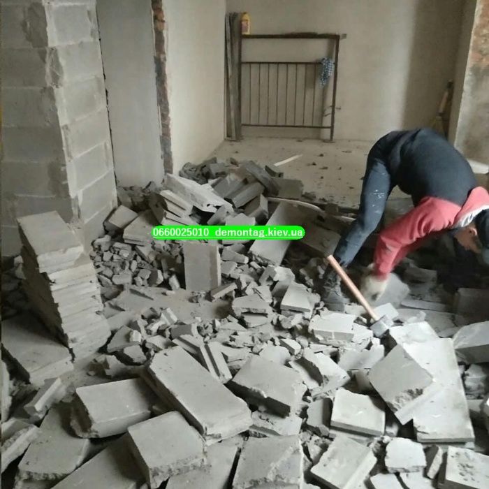 Демонтажные работы. Демонтаж квартиры, плитки, перегородки, ванной