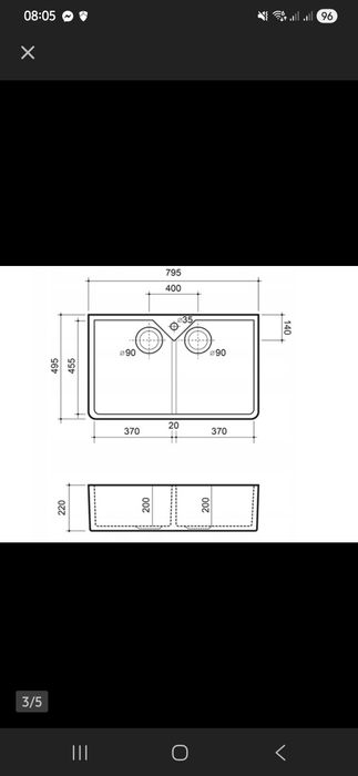 Zlew farmerski Vitra Belfast dwukomorowy