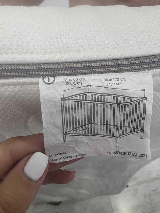 Colchão de espuma p/berço, 60x120x8 cm - SKÖNAST Ikea