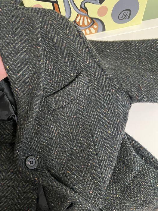 Чоловіче твідове пальто mr. ego (Made in Italy, з вовною) / Твідовий піджак-пальто L