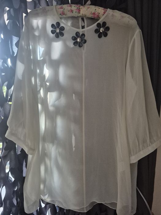 Siste's bluzka mgiełka ecru Made in Italy r. M-XL