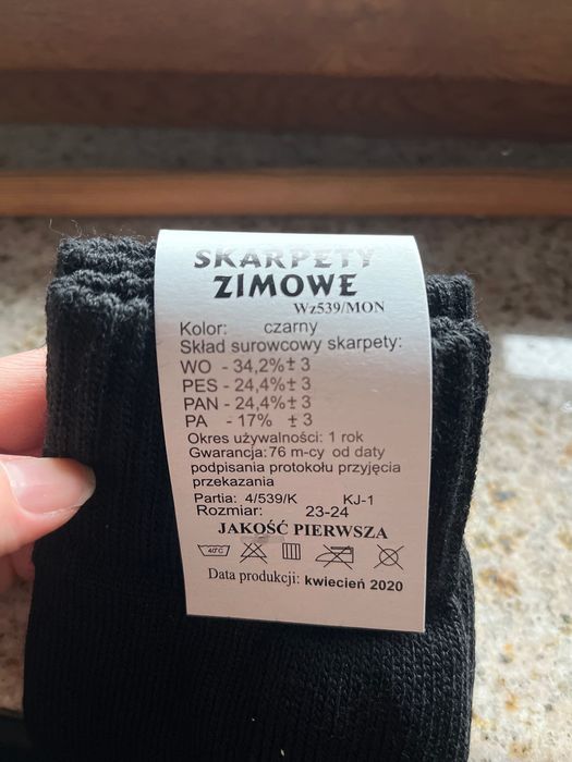 Skarpety zimowe wojskowe