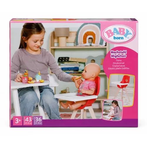 Стільчик для ляльки Baby Born – Час годування та Рожева пудра SMOBY