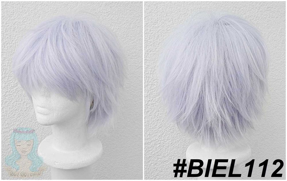 Gojo Satoru Jujutsu Kaisen biała krótka fioletowa peruka cosplay wig