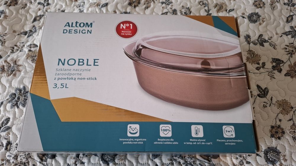 Naczynie żaroodporne szklane 3,5l  powłoka non-stick