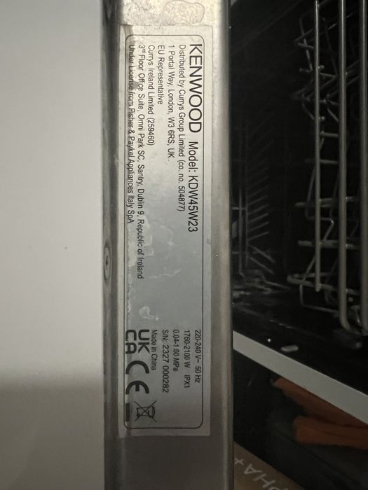 Máquina de lavar loiça Kenwood KDW45W23 45 cm – bom estado