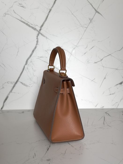 Сумка Hermes Kelly 25 epsom gold, Ермес Келлі коричнева, Эрмес Келли