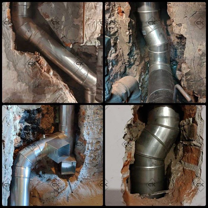 Frezowanie Kominów WKŁADY CERAMICZNE i Kwaso-żaroodporne Szlamowanie