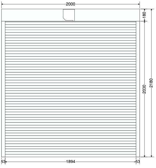 roleta zewnętrzna 2000x2000mm, zamek baskwilowy, napęd sprężynowy