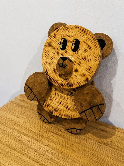 Drewniany Miś ręcznie robiony
