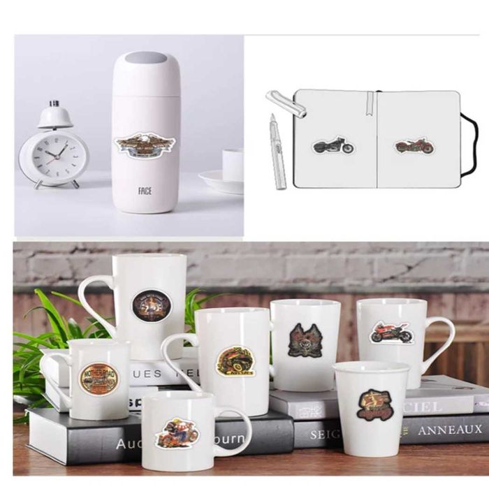 Naklejki Retro, motocykle. 50szt. Dostępne 2 kpl.