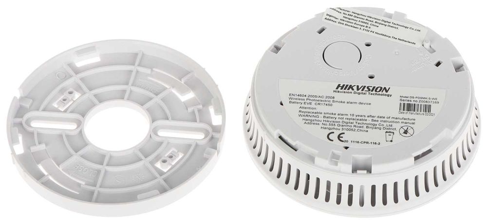 Hikvision DS-PDSMK-S-WE - Detetor de fumos sem fios