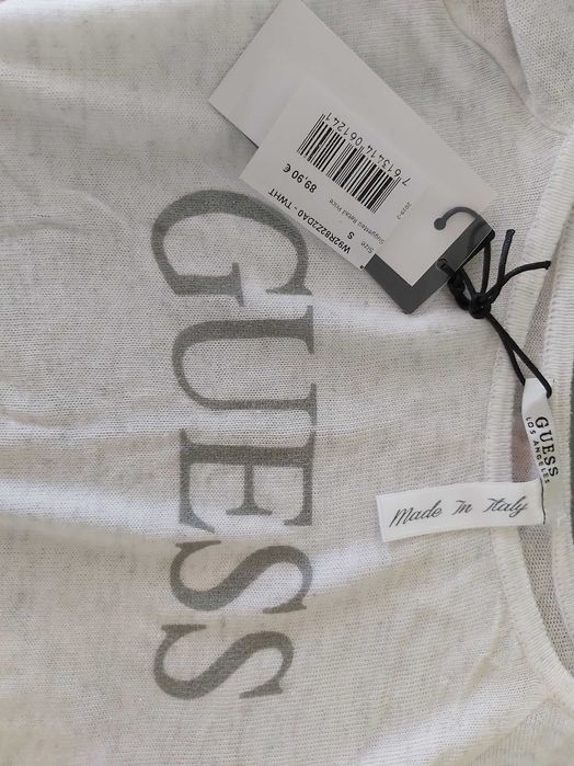 NOWY sweter GUESS szary srebrny S bluza