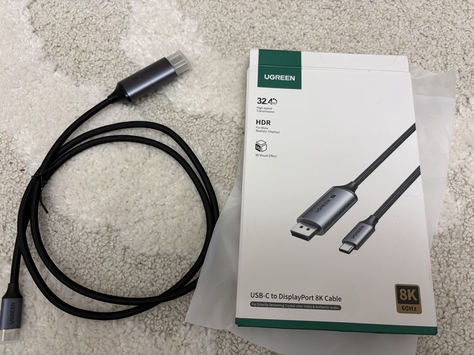 Кабель UGREEN CM556 USB-C to DisplayPort новий