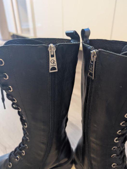 Buty zimowe skórzane Carinii, skóra naturalna