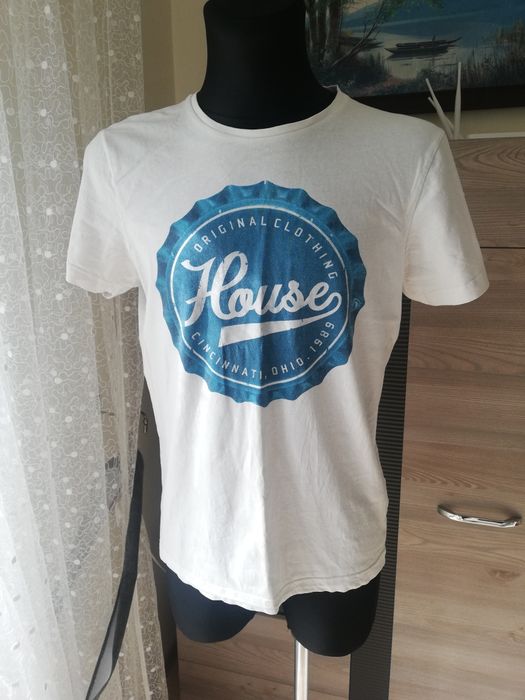 Bluzka T-shirt męski z krótkim rękawem i nadrukiem House r. L
