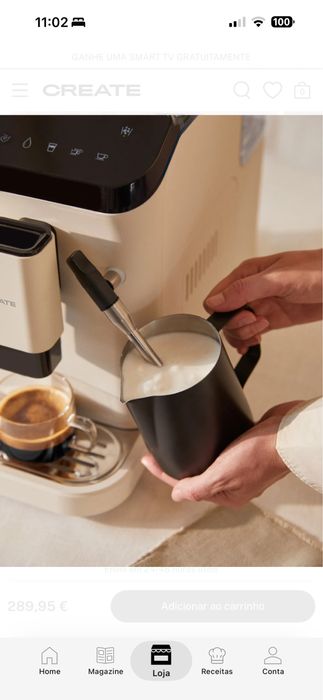 Maquina cafe grão CREATE Thera Matic Touch