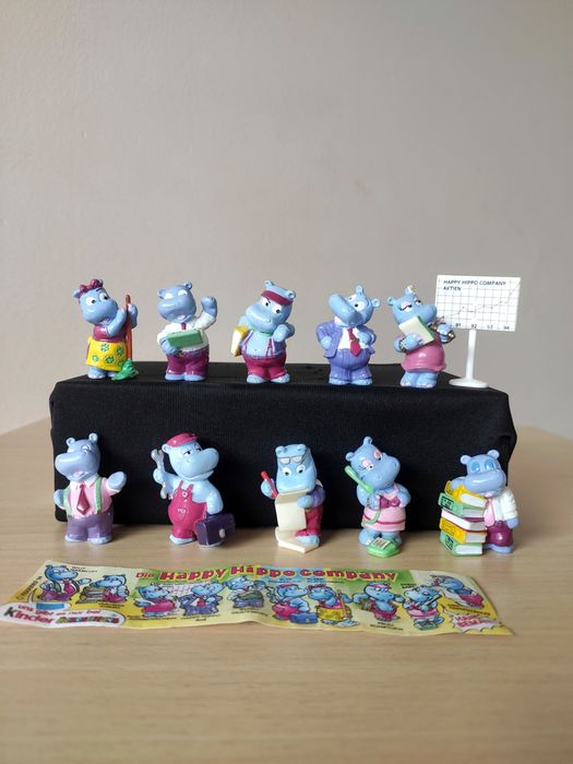 Vintage!1994 Zestaw figurek kolekcjonerskich Kinder Happy Hippo