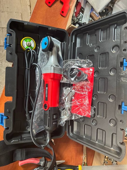 Гравер Угловой в Кейсе +Регулировка об. +Насадки,  Новый Помогатор