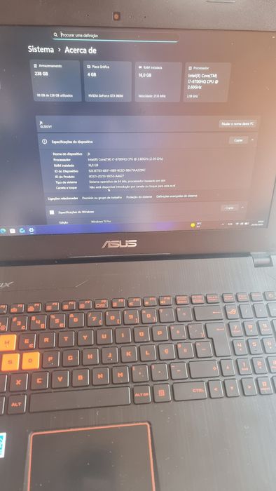 Portátil Gaming ASUS ROG Strix GL502VY – Impecável (i7, 16GB RAM)