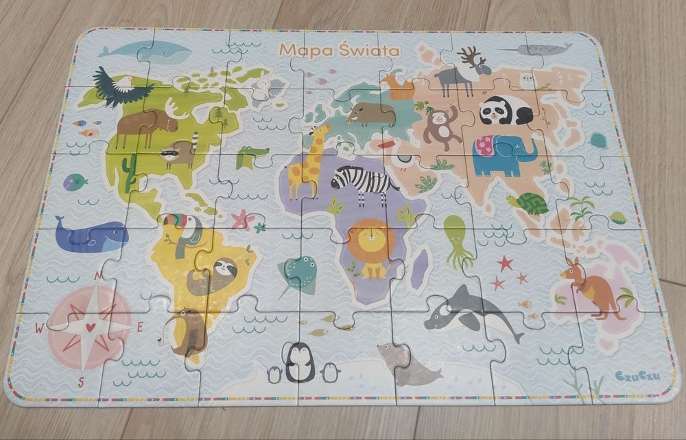 Puzzle CzuCzu Mapa świata 3+