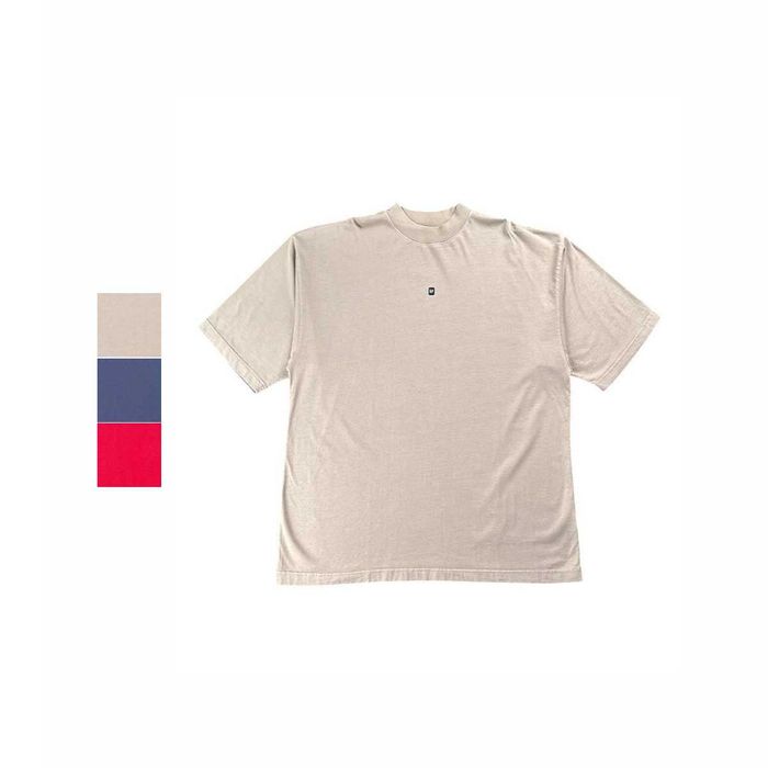 Футболка Yeezy Gap Engineered By Balenciaga Logo 3/4 Sleeve Tee Beige \ Navy \ Red
