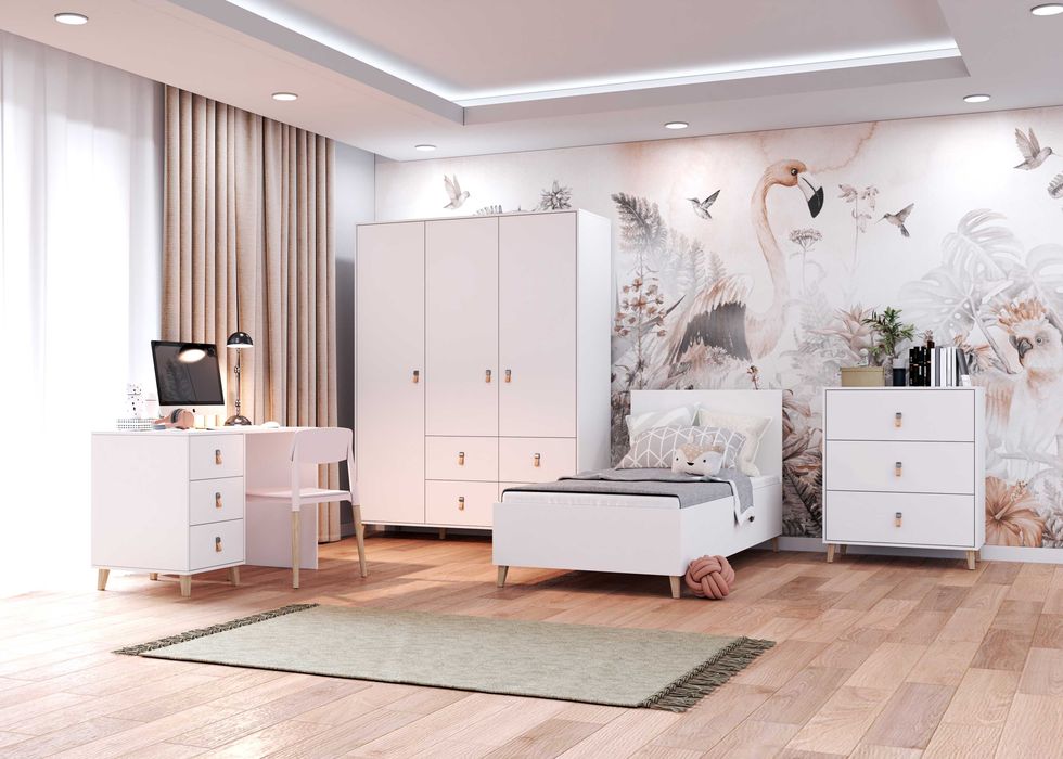 Zestaw mebli dla dzieci, młodzieżowy FIGA - szafa, komoda, biurko