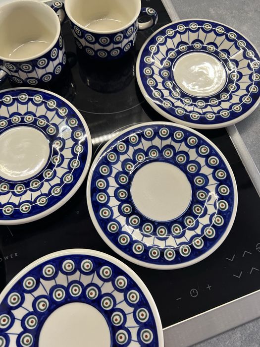 Porcelana Bolesławiecka Zestaw Bulionówka + Talerzyk