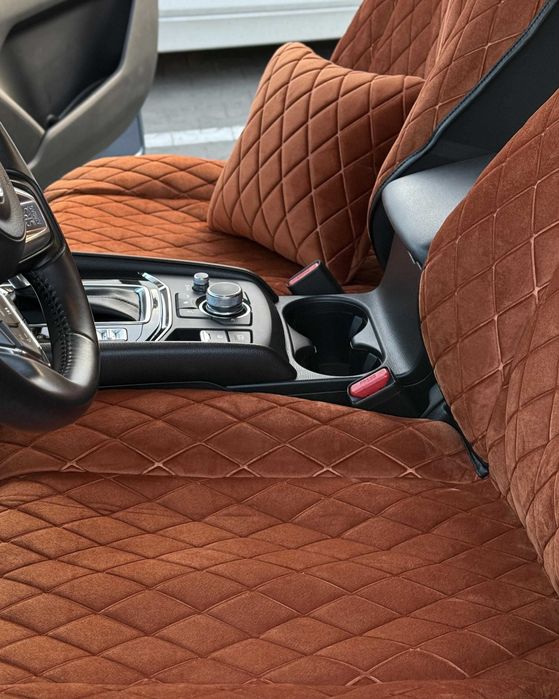 Premium накидки на сидіння авто / 3D ромб Алькантара