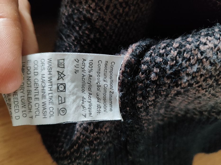 Swetr sweter czarny w brązowe laty leopard negro 40/42 Shein
