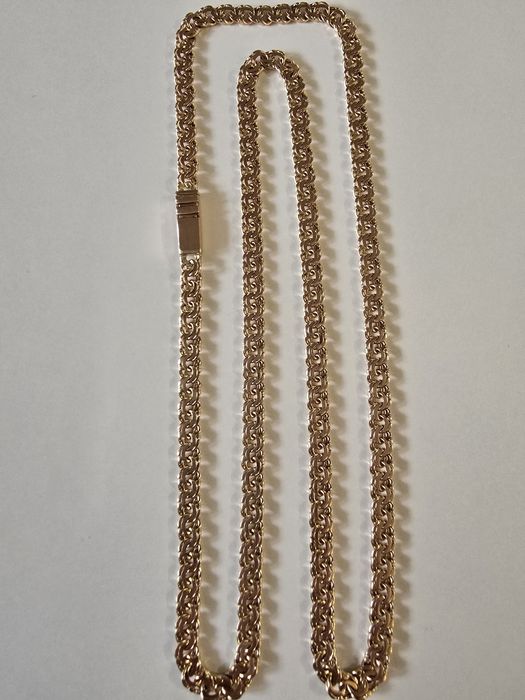 Nowy złoty Łańcuszek Garibaldi PR.585 14K Czerwone złoto