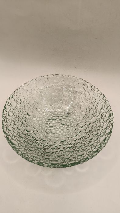 Szkło zielone misja owocarka salaterka krople rosy