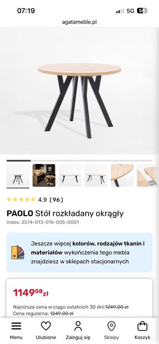 Stół rozkladany + 6 krzesel