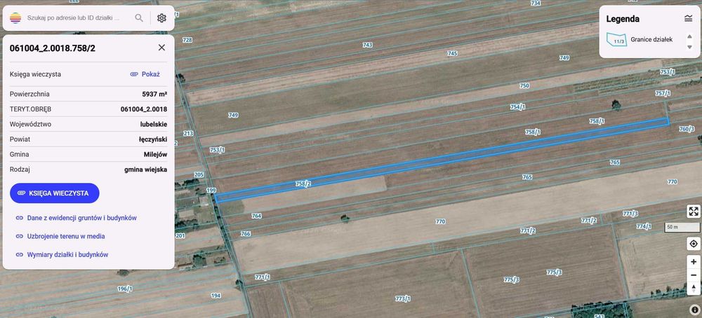 Działka rolna o powierzchni 2,71 ha Ostrówek-Kolonia - Widok 3