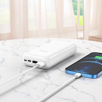 Borofone Power Bank 20000mAh BJ16A Cube - 2xUSB - biały