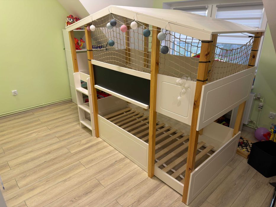 Łóżko piętrowe, łóżeczko domek, Nature Kid