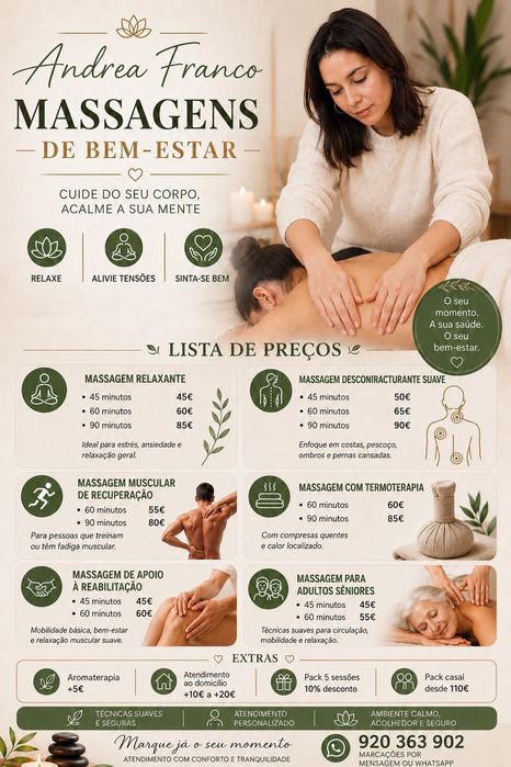 Massagens de bem-estar no Porto