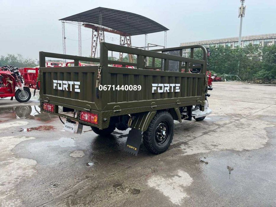 Вантажний мотоцикл (трицикл) Forte CT-252 бензин Навантаження -600 кг Зелениий, синій Доставка безкоштовна, СТ-302 Н
