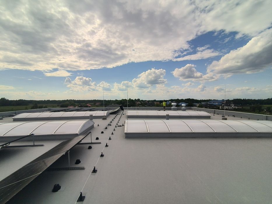 Dachy Płaskie, membrana, Blachodachówka,  tarasy, garaże, hale przemys