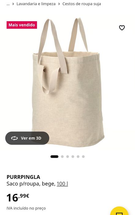 Saco para roupa PURRPINGLA do IKEA