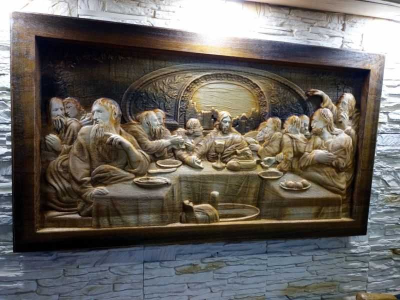 Ostatnia Wieczerza-Plaskorzezba-Drewno