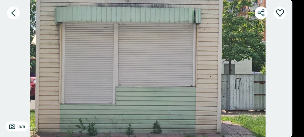 Кіоск-МАФ 3×4 Бровари Грушевського, навивіз, з містом.