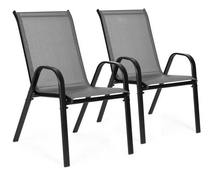KRZESŁO OGRODOWE uniwersalne całoroczne - komplet 2 szt. SZARE