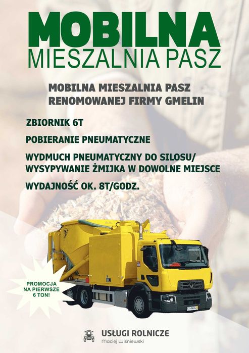 Mobilne Śrutowanie Pasz Mieszanie Gniecenie Mobilna Mieszalnia Pasz