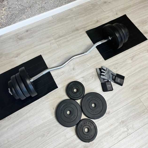 Штанга, гантелі, гантели, диски, W-гриф, розбірний набір