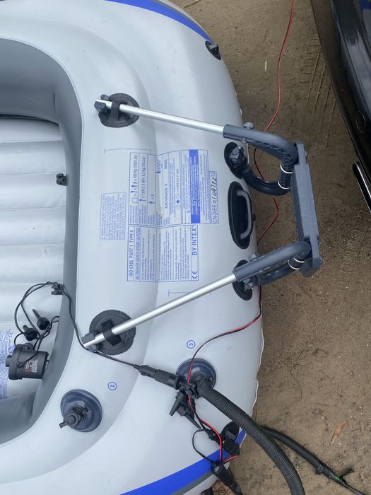 Ponton Intex 5os elektryczny kompletny nowy silnik nowy akumulator 100ah AGM 366x168x43