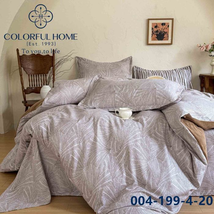 Постільний комплект 4 сезони "COLORFUL HOME""Фланель-Велюр" Євро розмір.